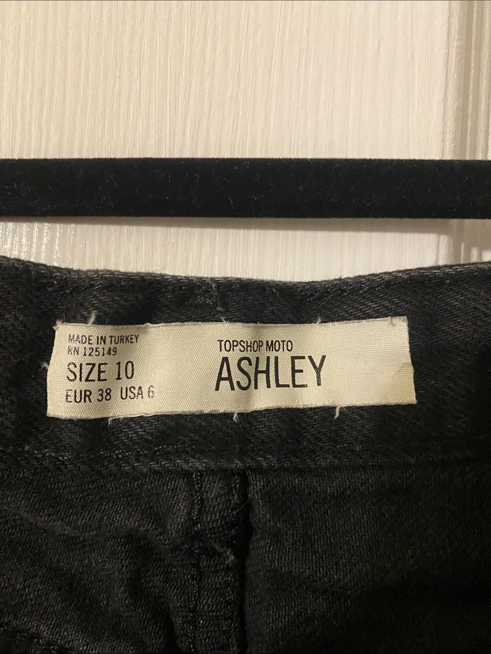 Topshop Black Distressed Frayed Denim Shorts